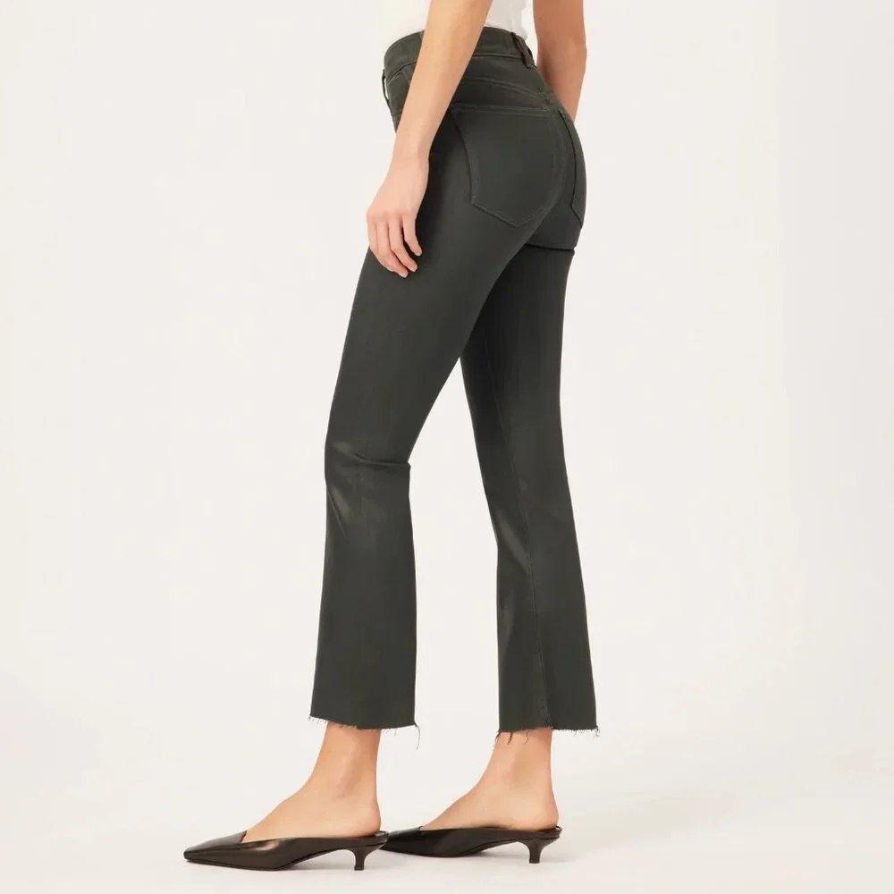 NWT DL1961 Bridget Boot High Rise Instasculpt Jeans Denim in Deep Pine Coated 26 - Picture 4 of 9